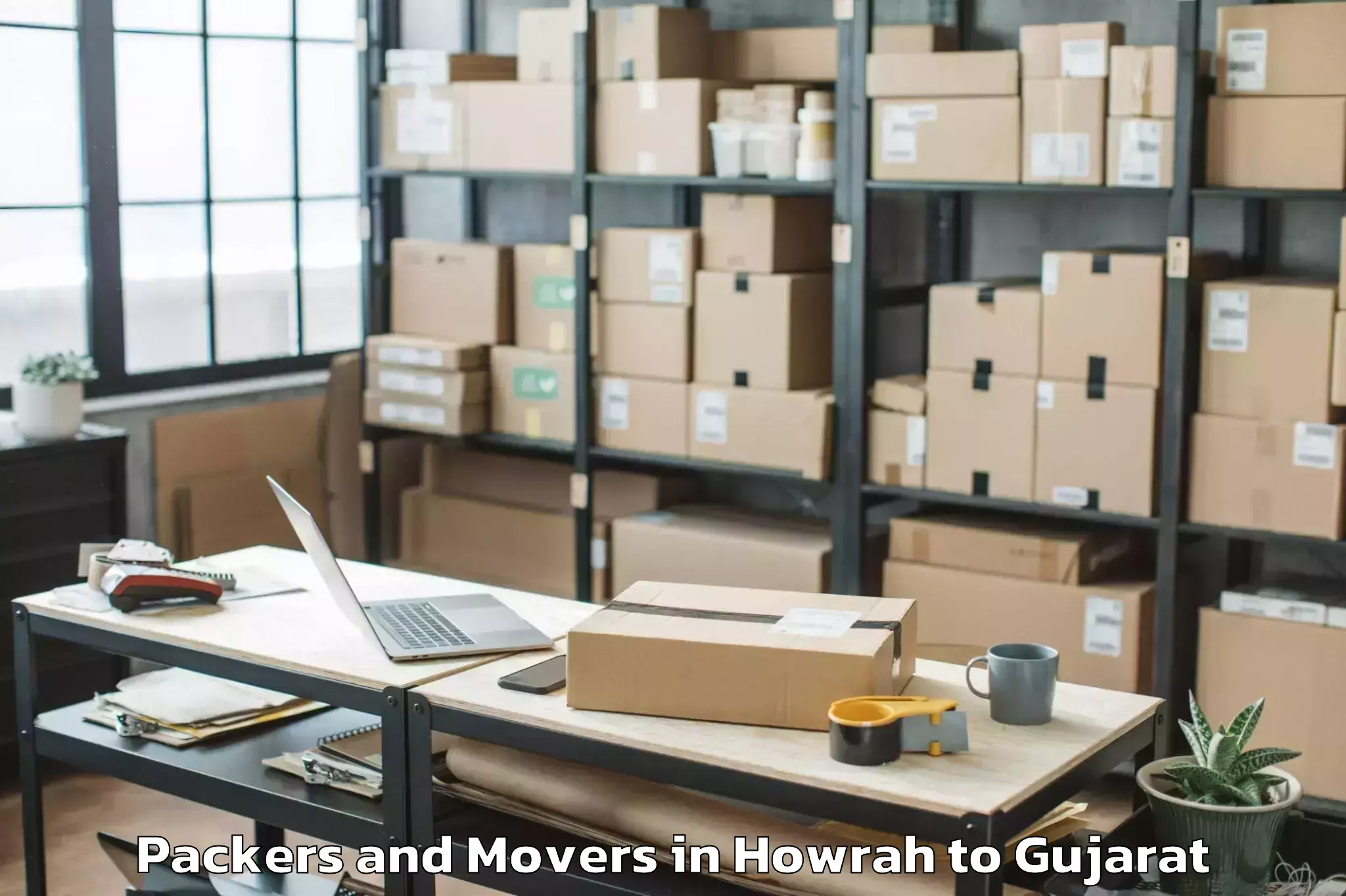 Book Your Howrah to Khambhaliya Packers And Movers Today